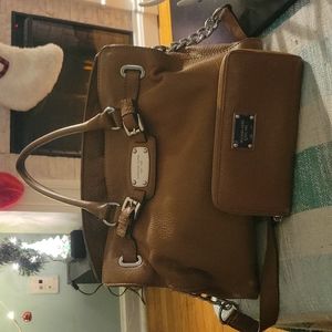 Michael Kors leather bag  (portfolio wallet sold separately..like new)